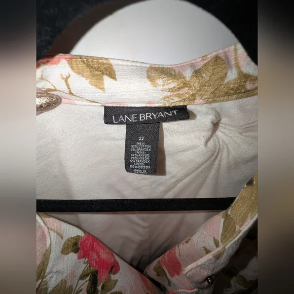 Lane Bryant Spring Floral Moto Jacket 22 EUC - Picture 3 of 5